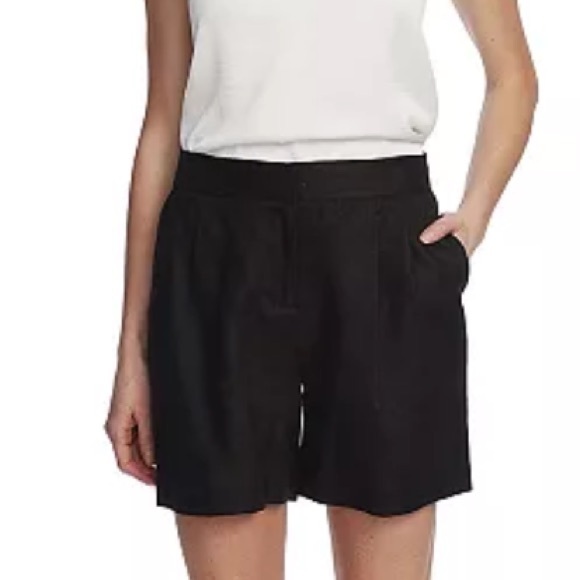 NWT [Vince Camuto] Twill Casual Pleated Black Shorts Women’s Sz 16 (plus size) - Picture 2 of 8